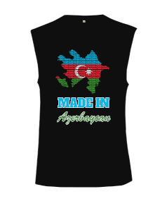 Azerbaycan,Azerbaijan,Azerbaycan Bayrağı,Azerbaycan logosu. Kesik Kol Unisex Tişört