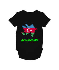 Azerbaycan,Azerbaijan,Azerbaycan Bayrağı,Azerbaycan logosu. Siyah Bebek Zıbını