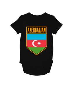 Azerbaycan,Azerbaijan,Azerbaycan Bayrağı,Azerbaycan logosu. Siyah Bebek Zıbını