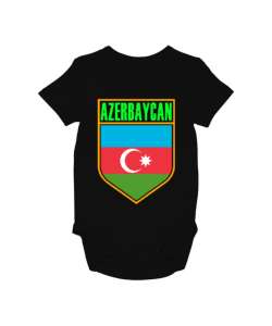 Azerbaycan,Azerbaijan,Azerbaycan Bayrağı,Azerbaycan logosu. Siyah Bebek Zıbını