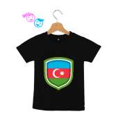 Azerbaycan,Azerbaijan,Azerbaycan Bayrağı,Azerbaycan logosu. Siyah Çocuk Unisex - Thumbnail