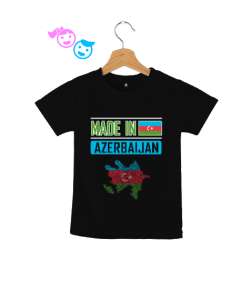 Azerbaycan,Azerbaijan,Azerbaycan Bayrağı,Azerbaycan logosu. Siyah Çocuk Unisex