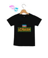 Azerbaycan,Azerbaijan,Azerbaycan Bayrağı,Azerbaycan logosu. Siyah Çocuk Unisex - Thumbnail