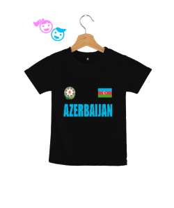 Azerbaycan,Azerbaijan,Azerbaycan Bayrağı,Azerbaycan logosu. Siyah Çocuk Unisex