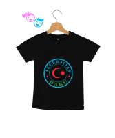 Azerbaycan,Azerbaijan,Azerbaycan Bayrağı,Azerbaycan logosu. Siyah Çocuk Unisex - Thumbnail