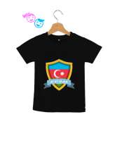 Azerbaycan,Azerbaijan,Azerbaycan Bayrağı,Azerbaycan logosu. Siyah Çocuk Unisex - Thumbnail