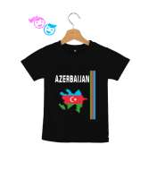 Azerbaycan,Azerbaijan,Azerbaycan Bayrağı,Azerbaycan logosu. Siyah Çocuk Unisex - Thumbnail