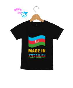 Azerbaycan,Azerbaijan,Azerbaycan Bayrağı,Azerbaycan logosu. Siyah Çocuk Unisex