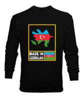 Azerbaycan,Azerbaijan,Azerbaycan Bayrağı,Azerbaycan logosu. Siyah Erkek Sweatshirt - Thumbnail