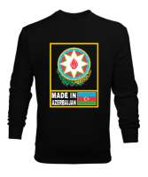 Azerbaycan,Azerbaijan,Azerbaycan Bayrağı,Azerbaycan logosu. Siyah Erkek Sweatshirt - Thumbnail