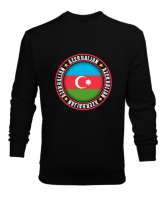 Azerbaycan,Azerbaijan,Azerbaycan Bayrağı,Azerbaycan logosu. Siyah Erkek Sweatshirt - Thumbnail