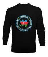 Azerbaycan,Azerbaijan,Azerbaycan Bayrağı,Azerbaycan logosu. Siyah Erkek Sweatshirt - Thumbnail