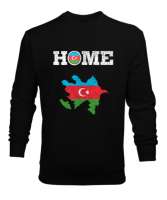 Azerbaycan,Azerbaijan,Azerbaycan Bayrağı,Azerbaycan logosu. Siyah Erkek Sweatshirt - Thumbnail