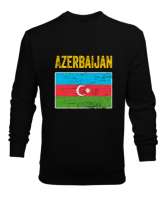 Azerbaycan,Azerbaijan,Azerbaycan Bayrağı,Azerbaycan logosu. Siyah Erkek Sweatshirt - Thumbnail