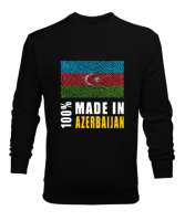 Azerbaycan,Azerbaijan,Azerbaycan Bayrağı,Azerbaycan logosu. Siyah Erkek Sweatshirt - Thumbnail