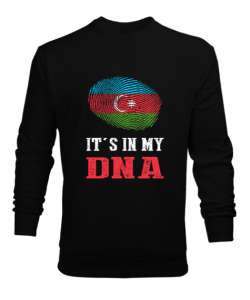 Azerbaycan,Azerbaijan,Azerbaycan Bayrağı,Azerbaycan logosu. Siyah Erkek Sweatshirt