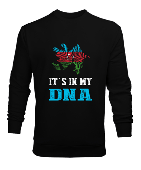 Tisho - Azerbaycan,Azerbaijan,Azerbaycan Bayrağı,Azerbaycan logosu. Siyah Erkek Sweatshirt