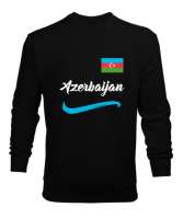 Azerbaycan,Azerbaijan,Azerbaycan Bayrağı,Azerbaycan logosu. Siyah Erkek Sweatshirt - Thumbnail