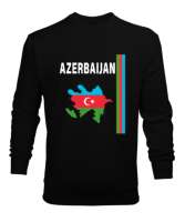 Azerbaycan,Azerbaijan,Azerbaycan Bayrağı,Azerbaycan logosu. Siyah Erkek Sweatshirt - Thumbnail