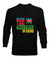 Azerbaycan,Azerbaijan,Azerbaycan Bayrağı,Azerbaycan logosu. Siyah Erkek Sweatshirt - Thumbnail