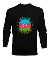 Azerbaycan,Azerbaijan,Azerbaycan Bayrağı,Azerbaycan logosu. Siyah Erkek Sweatshirt - Thumbnail