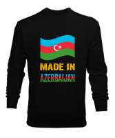 Azerbaycan,Azerbaijan,Azerbaycan Bayrağı,Azerbaycan logosu. Siyah Erkek Sweatshirt - Thumbnail