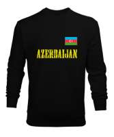 Azerbaycan,Azerbaijan,Azerbaycan Bayrağı,Azerbaycan logosu. Siyah Erkek Sweatshirt - Thumbnail