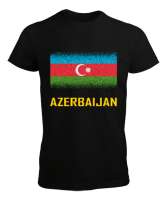 Azerbaycan,Azerbaijan,Azerbaycan Bayrağı,Azerbaycan logosu. Siyah Erkek Tişört - Thumbnail