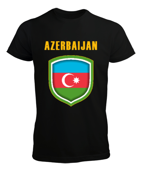 Tisho - Azerbaycan,Azerbaijan,Azerbaycan Bayrağı,Azerbaycan logosu. Siyah Erkek Tişört