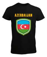 Azerbaycan,Azerbaijan,Azerbaycan Bayrağı,Azerbaycan logosu. Siyah Erkek Tişört - Thumbnail