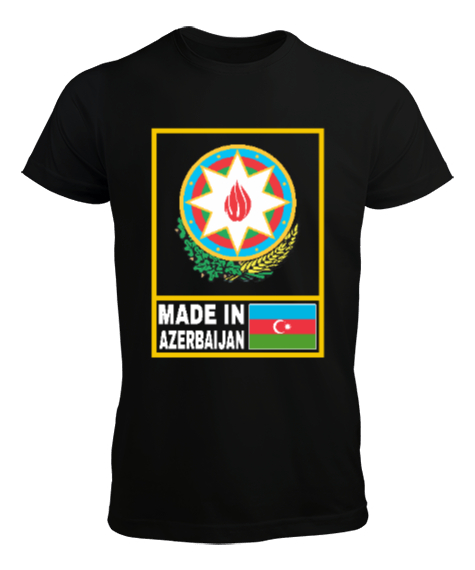 Tisho - Azerbaycan,Azerbaijan,Azerbaycan Bayrağı,Azerbaycan logosu. Siyah Erkek Tişört