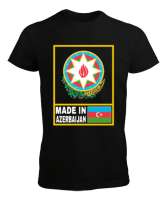 Azerbaycan,Azerbaijan,Azerbaycan Bayrağı,Azerbaycan logosu. Siyah Erkek Tişört - Thumbnail