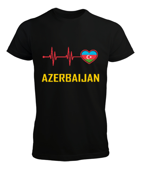 Tisho - Azerbaycan,Azerbaijan,Azerbaycan Bayrağı,Azerbaycan logosu. Siyah Erkek Tişört