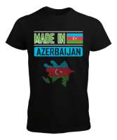 Azerbaycan,Azerbaijan,Azerbaycan Bayrağı,Azerbaycan logosu. Siyah Erkek Tişört - Thumbnail