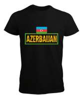 Azerbaycan,Azerbaijan,Azerbaycan Bayrağı,Azerbaycan logosu. Siyah Erkek Tişört - Thumbnail