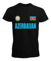 Azerbaycan,Azerbaijan,Azerbaycan Bayrağı,Azerbaycan logosu. Siyah Erkek Tişört - Thumbnail