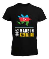 Azerbaycan,Azerbaijan,Azerbaycan Bayrağı,Azerbaycan logosu. Siyah Erkek Tişört - Thumbnail