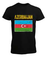 Azerbaycan,Azerbaijan,Azerbaycan Bayrağı,Azerbaycan logosu. Siyah Erkek Tişört - Thumbnail