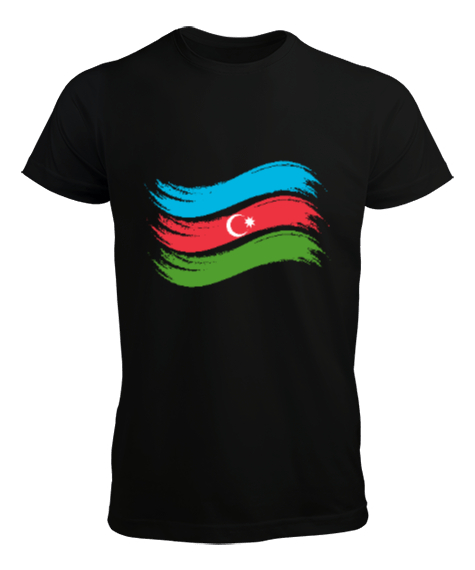 Tisho - Azerbaycan,Azerbaijan,Azerbaycan Bayrağı,Azerbaycan logosu. Siyah Erkek Tişört