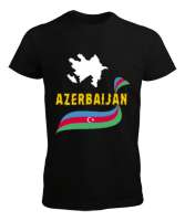 Azerbaycan,Azerbaijan,Azerbaycan Bayrağı,Azerbaycan logosu. Siyah Erkek Tişört - Thumbnail