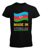 Azerbaycan,Azerbaijan,Azerbaycan Bayrağı,Azerbaycan logosu. Siyah Erkek Tişört - Thumbnail