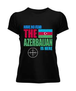 Azerbaycan,Azerbaijan,Azerbaycan Bayrağı,Azerbaycan logosu. Siyah Kadın Tişört