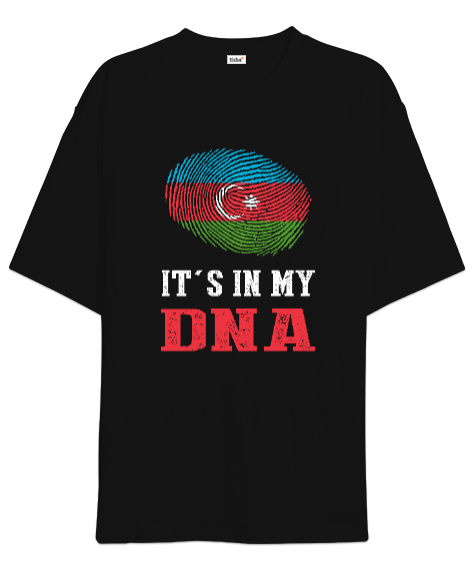 Tisho - Azerbaycan,Azerbaijan,Azerbaycan Bayrağı,Azerbaycan logosu. Siyah Oversize Unisex Tişört