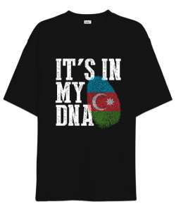 Azerbaycan,Azerbaijan,Azerbaycan Bayrağı,Azerbaycan logosu. Siyah Oversize Unisex Tişört