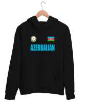 Azerbaycan,Azerbaijan,Azerbaycan Bayrağı,Azerbaycan logosu. Siyah Unisex Kapşonlu Sweatshirt - Thumbnail