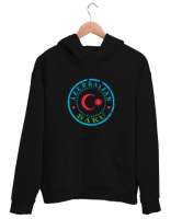 Azerbaycan,Azerbaijan,Azerbaycan Bayrağı,Azerbaycan logosu. Siyah Unisex Kapşonlu Sweatshirt - Thumbnail