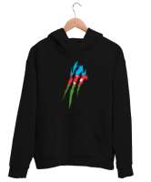 Azerbaycan,Azerbaijan,Azerbaycan Bayrağı,Azerbaycan logosu. Siyah Unisex Kapşonlu Sweatshirt - Thumbnail