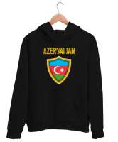 Azerbaycan,Azerbaijan,Azerbaycan Bayrağı,Azerbaycan logosu. Siyah Unisex Kapşonlu Sweatshirt - Thumbnail