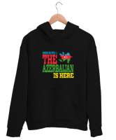 Azerbaycan,Azerbaijan,Azerbaycan Bayrağı,Azerbaycan logosu. Siyah Unisex Kapşonlu Sweatshirt - Thumbnail