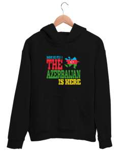 Azerbaycan,Azerbaijan,Azerbaycan Bayrağı,Azerbaycan logosu. Siyah Unisex Kapşonlu Sweatshirt